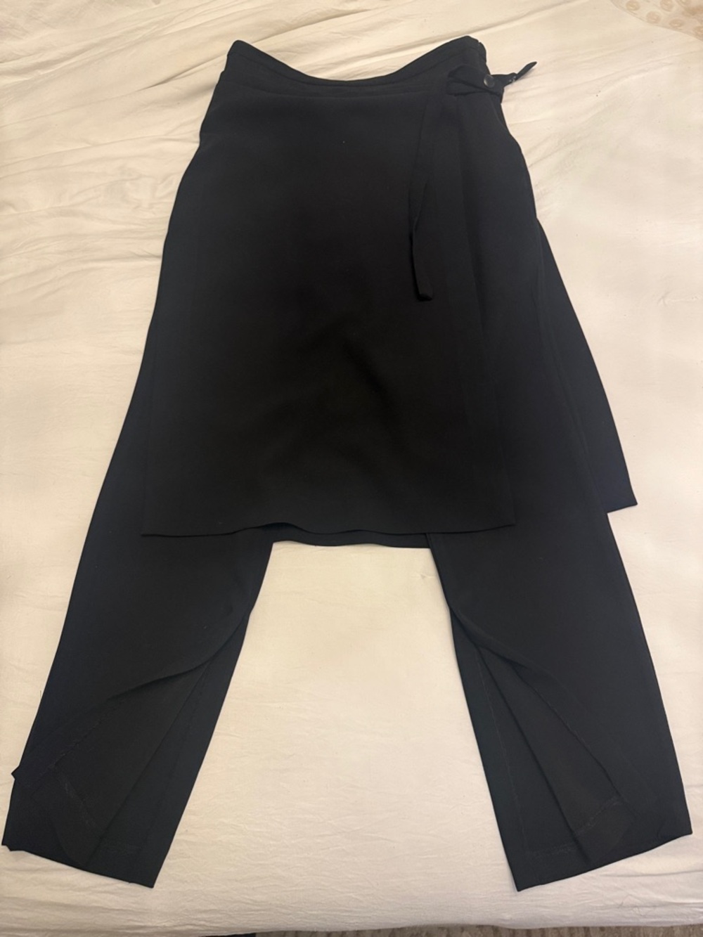 Zara Black Asymmetrical Wrap Midi Skirt